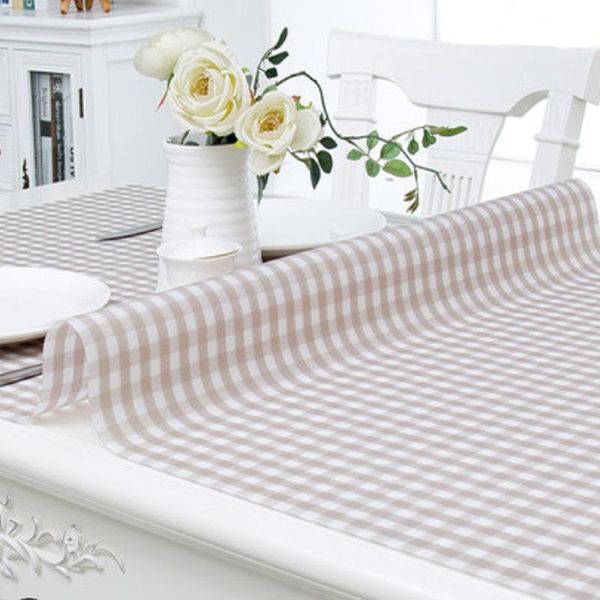 

hazy pvc rectangle stripe tablecloth waterproof oil proof coffee table mat protector desk pad dining table cover for kitchen bbyccc
