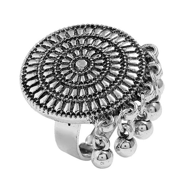 

cluster rings boho vintage punk silver color alloy midi finger for women /men bohemian ring small bells tassel beach party jewelry, Golden;silver