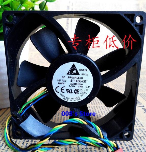 

new radiator cpu cooler fan for 411456-001 pc server aub0912hh 9225 90*90*25mm dc12v 0.40a -5l1f pwm cooling