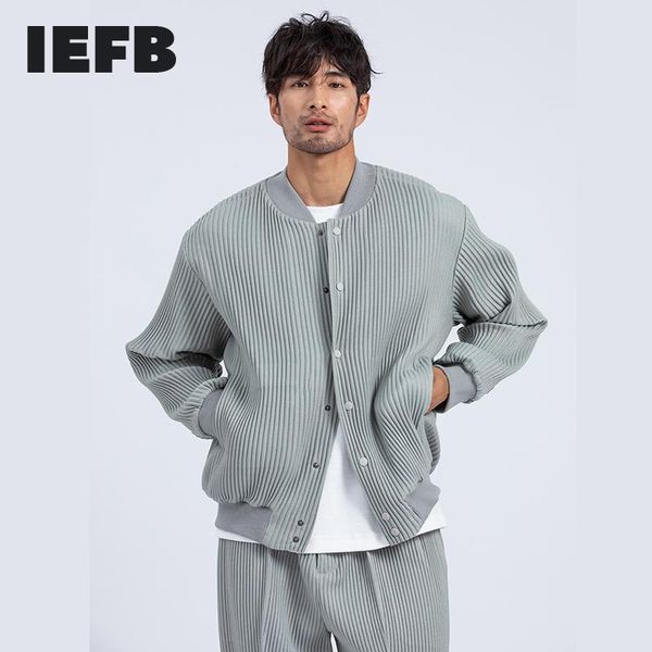 

iefb streewear japanese fashion new pleasetd coats thick autumn winter loose baseball jacket for man single breasted cloth 4330, Black;brown