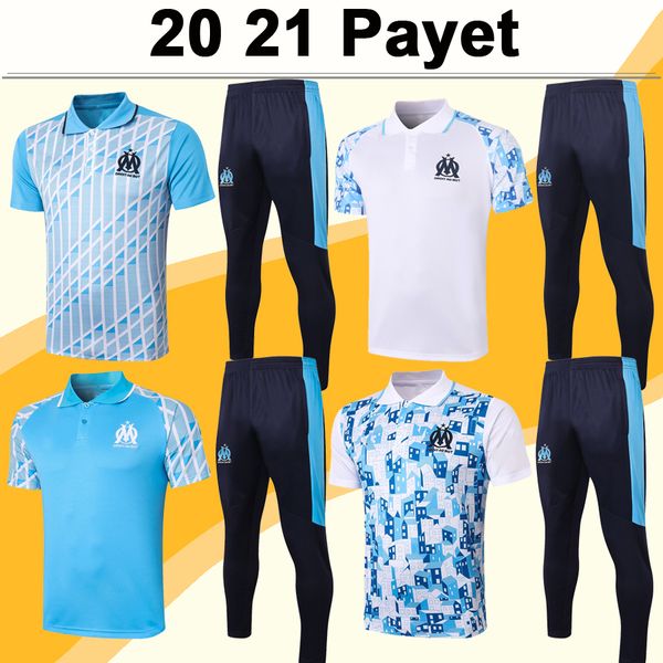 

20 21 thauvin polo kit mens soccer jerseys new payet benedetto kamara sakai sanson blue white football shirts short sleeve maillot de foot, Black