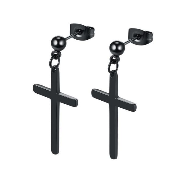 

2pcs/lot new cross dangle steel ear tragus cartilage helix stud bars simple stud earrings piercing for men/women jewelry 20g q sqcpmw, Silver