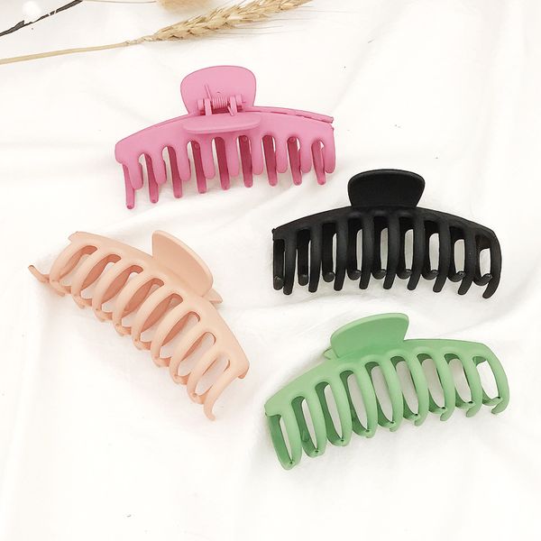 

frosting colour bath hair catch women pure colors fashion big gripping clips practical 1 5dq j2, Slivery;white