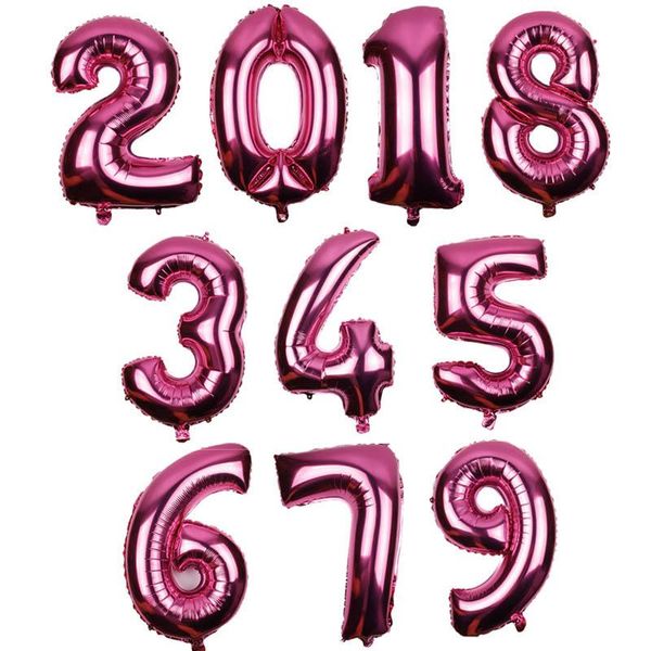

30 дюймов розовый номер фольга воздушные шары большие цифры гелиевых баллонов надувные свадебные украшения день рождения вечеринка выставьте