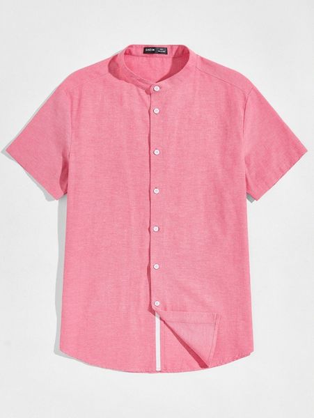 

men mock-neck solid shirt 60zs#, White;black