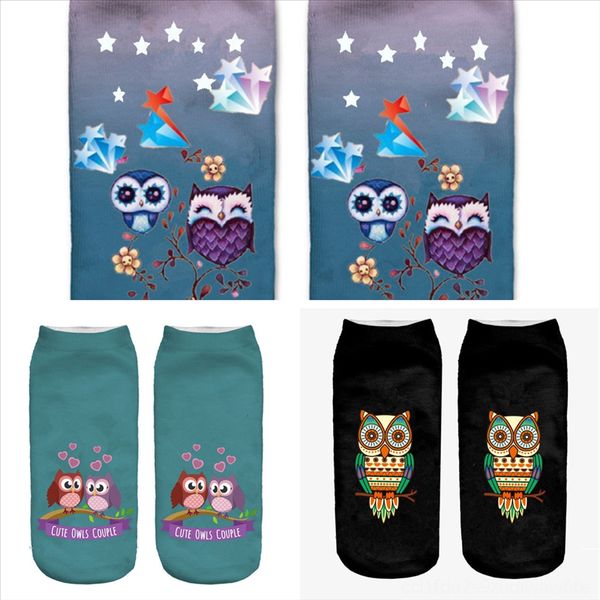 

pcfzc leosoxs couple animal print socks prinss size men's and owl hop girl sock women's fashion socks hip fruit street fashion cot, Black