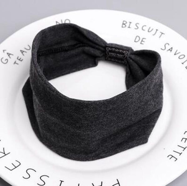 

new solid cotton headband women elegant turban girl vintage hair band soft bandanas knotted hair holder fashion hair accessories h sqccja, Black;brown