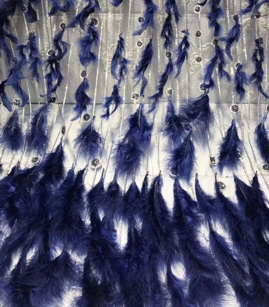 

ribbon high-end fashion french lace fabric african tulle embroidered handmade feather for wedding ml84531, Pink;blue