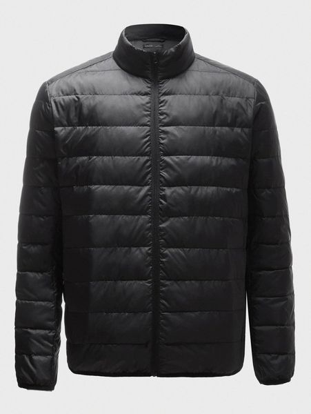 

men zip up down coat 37n2#, Black;brown