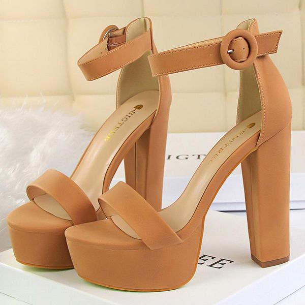 

women extreme 13cm block high heels fetish suede platform sandals female 4.5cm platform gladiator summer shoes lady pumps, Black