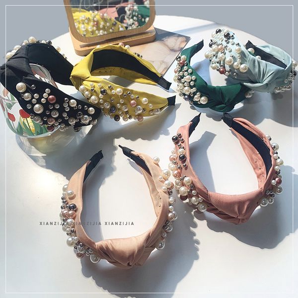 

retro hair hoop accessories headband versatile simplicity wide edge temperament woman hairs band 6 8mda k2, Slivery;white