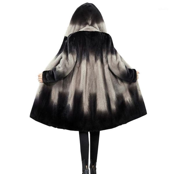 

women 2019 winter real coat natural fur mink coats jackets female plus size warm clothes hooded fur q2331, Black