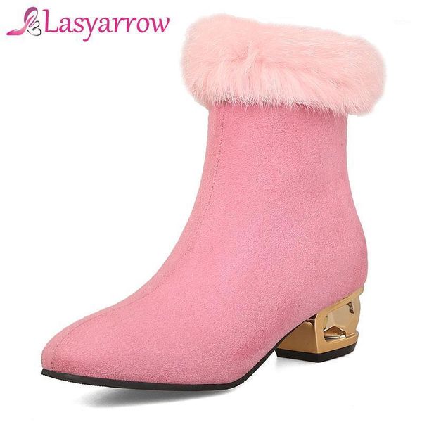 

lasyarrow brands shoes women leisure ankle boots for women thick metal heels ankle boots female sapatos femininas mujer botas1, Black