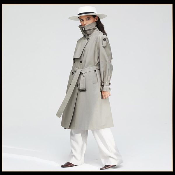 

2021 autumn and winter new korean version loose over knee temperament casual popular cotton windshield girl, Tan;black