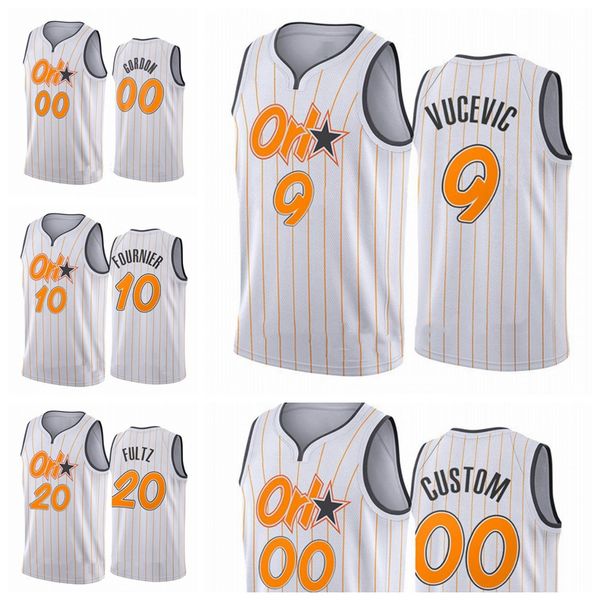 

orlando magic men aaron nikola gordon vucevic evan fultz fournier 2020/21 swingman city basketball jersey white icon edition, Black;red