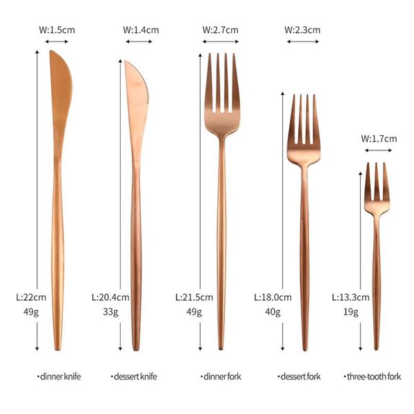 

rose gold cutlery set butter knives chopstick steak knife fork coffee spoon teaspoon home party travel wedding noble t sqcoyt