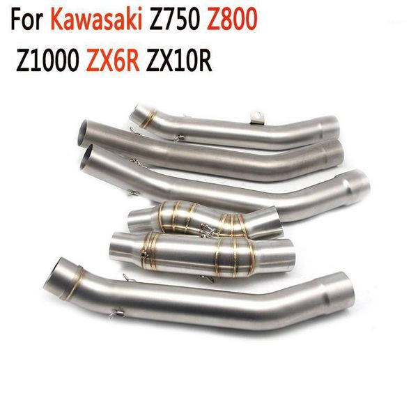 

for z750 z800 z1000 zx6r zx10r exhaust motorcycle muffler exhaust pipe slip on steel middle tube connect link pipe1
