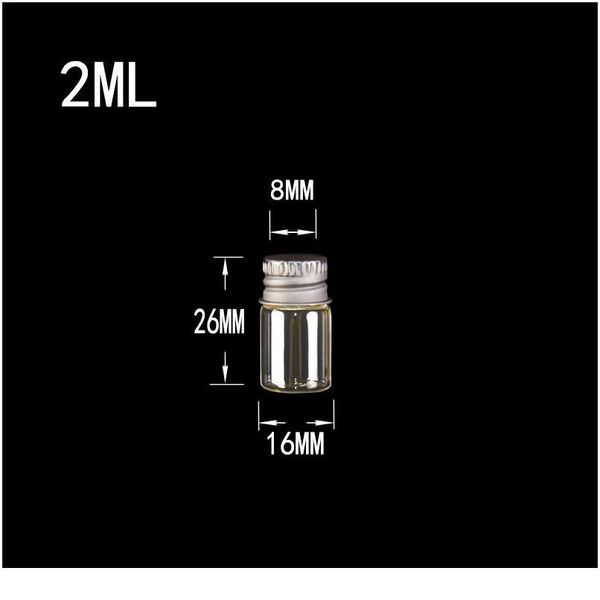

2ml mini glass bottles crafts cute bottles aluminum cover empty wishing gift bottles jars decorate 100pcs jllbdm