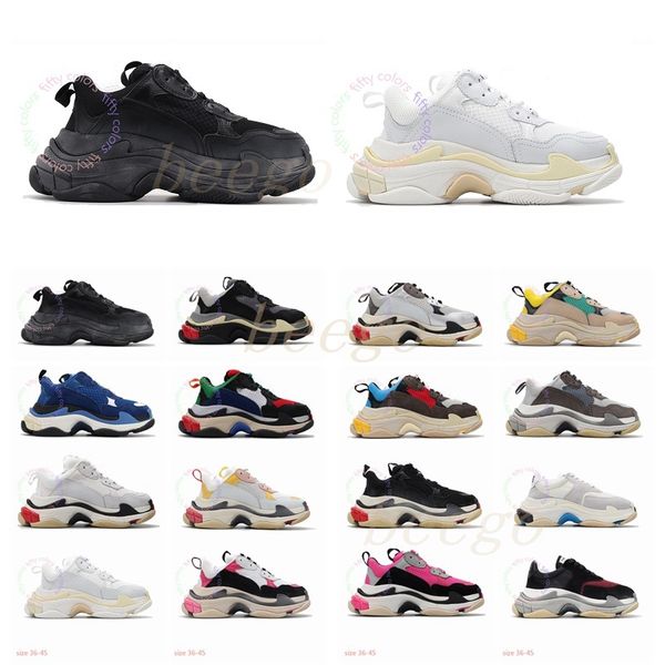 

in stock] triple s fashion man women dad shoes tripler bigsized platform sole retro scarpe womens mens zapatillas 36-45 2021#, Black