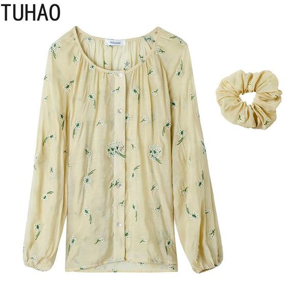 

tuhao embroidery retro women long sleeve blouse 2020 fall winter plus size 4xl 3xl ladies long-sleeve shirt office lady wm63, White