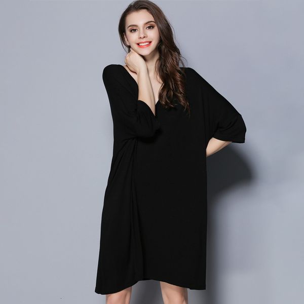 

2021 new summer women thin, solid nightie loops a half-sleeve elastic shirt with cleavage on v sleepwear night 5n20, White