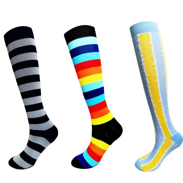 

compression socks for men women sports leg support running gym cycling football stockings hiking athletes driver travel, Black