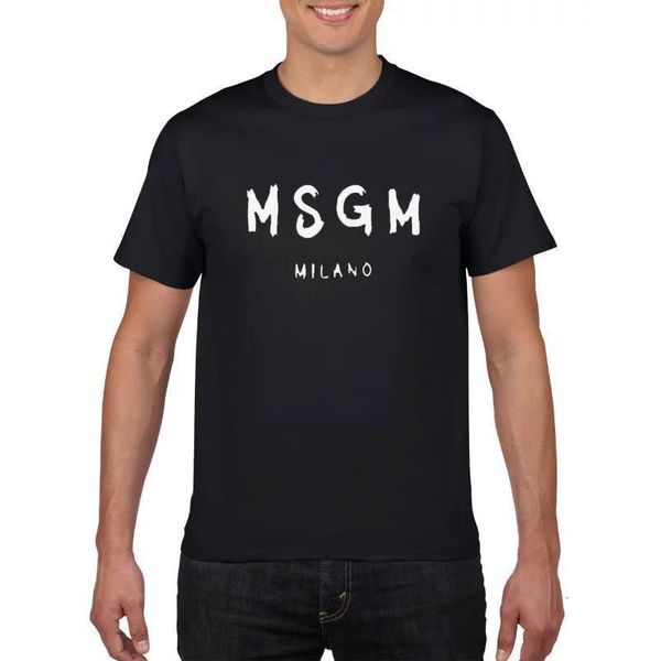 

fashion msgm printing men's 100% cotton t-shirts summer tee male workout t shirts short sleeves milano letter print, White;black