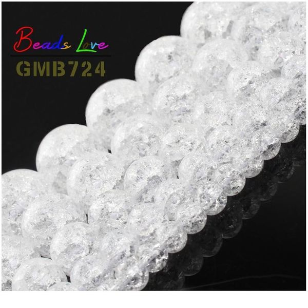 

4 6 8 10 12mm white cracked quartz beads for jewerly making crystal round natural stone beads diy bracelet wholesale per qylrfc