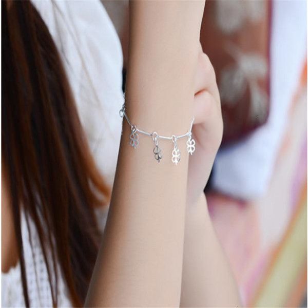 

sterling fashionk2aqheart & 925 bangles charm chain beautiful silver bracelets a1296hsjh