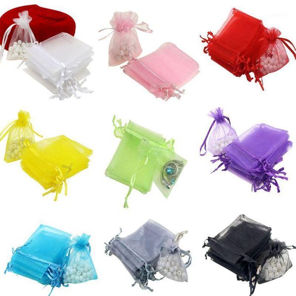 

100pcs organza gift bags wedding favors bags jewelry drawstring mesh gifts1