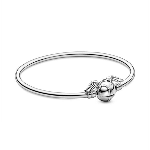 

original pando charm chain snake bracelet 100% 925 sterling silver bracelet for women's fashion classic diy jewelry, Black