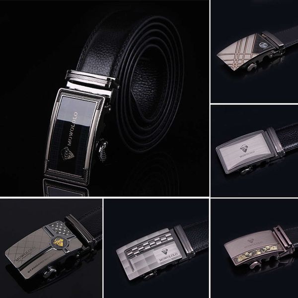 

automatic buckle leather belt for men, Black;brown