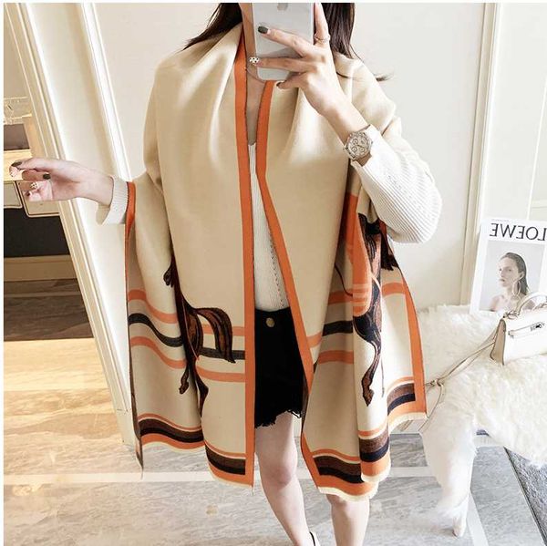 

new thick cashmere scarves women warm cotton poncho shawl lady patchwork pashmine tassel wrap tippet, Blue;gray