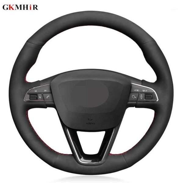 

steering wheel covers diy soft black suede car cover for seat leon 5f 3 2013-2021 ibiza 6j tarraco arona ateca alhambra 2021-20211