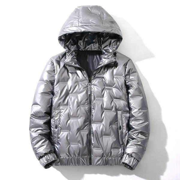 

winter down jacket white down 90% filling amount coat hoody waterproof and windproof streetwear black glossy standard a433-0613 c0127
