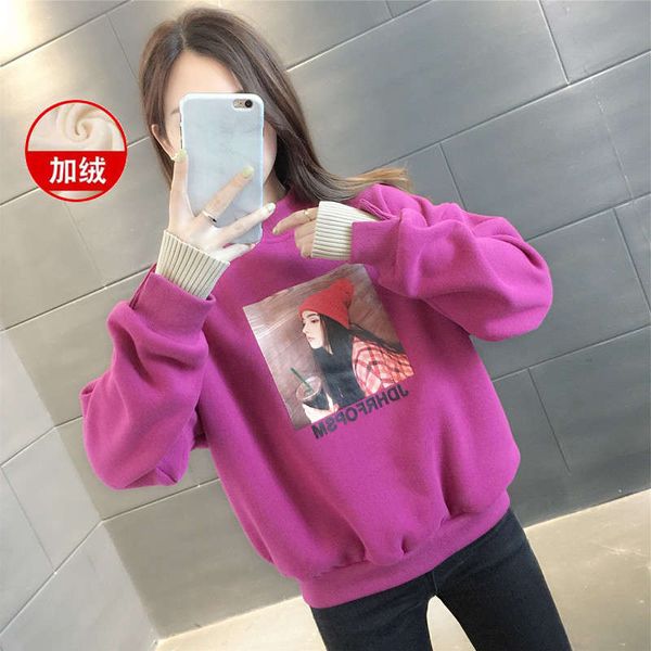

2020 new autumn clothes plush and thick loose women's sweater coat, Black