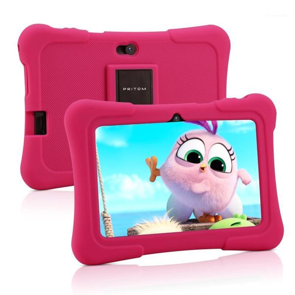 

pritom 7 inch kids tablet pc 1gb ram 16gb rom android 9.0 quad core tablets wifi bluetooth dual camera with kids tablet case1