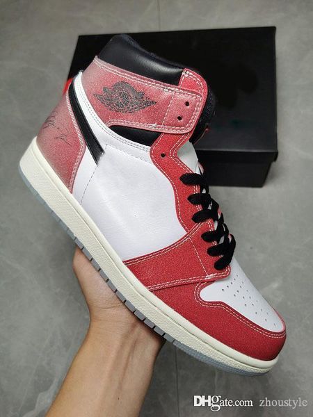 

new air authentic trophy room 1 high og sneakers white varsity red sail black retro men 1s outdoor sports shoes with box 40-47.5