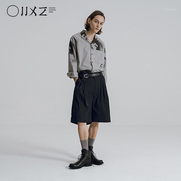 

design pattern independent abstract collar shirt1 shirts men for cuban long [huanxiangzhe] printed sleeve bfocn