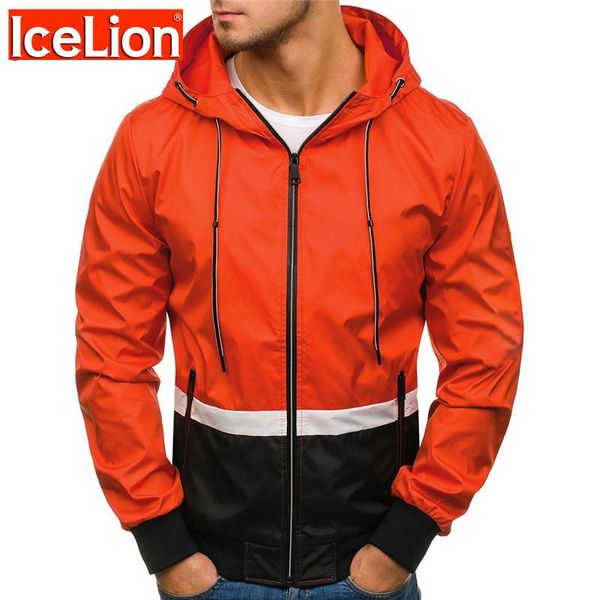 

icelion 2020 autumn jacket men fashion hooded coat slim fit men's windbreaker hip hop streetwear casual clothing chaqueta hombre, Black;brown