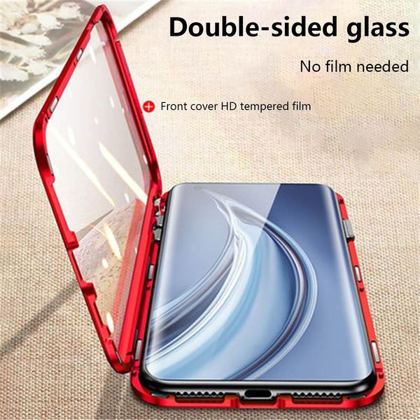 

magnetic metal adsorption double sided 9h glass case for xiaomi 10 10pro camera protective phone cover h jlligy