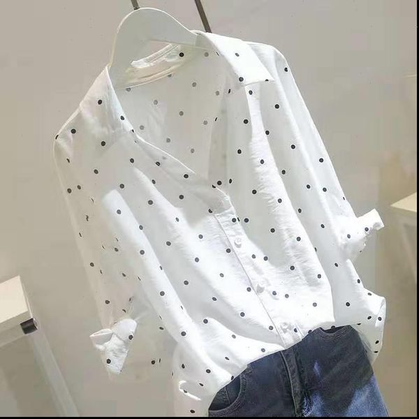 

5xl plus size autumn 2021 short sleeve casual women shirt korean shirt elegant slim office women blouse streetwear ladies, White