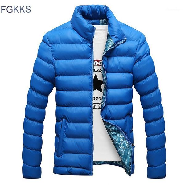 

fgkks fashion brand men parka 2018 autumn winter jacket men thick hooded parka coats casual padded men's jackets male coat1, Black