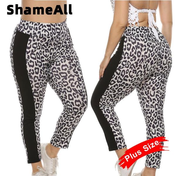 

plus size leopard patchwork push up leggings women clothing anti cellulite joggers fitness black high waist legins jeggings
