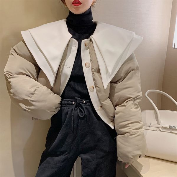 

2021 new retro-feminine winter coat puff sleeves quilted bubble jacket lolita autumn releases sweet puffer short parka coats w0m8, Black