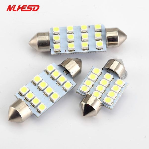

emergency lights 100pcs festoon car light c5w 12 smd 12led white 3528 1210 dome lamp bulb 31mm 36mm 39mm 41mm dc12v wholesale1