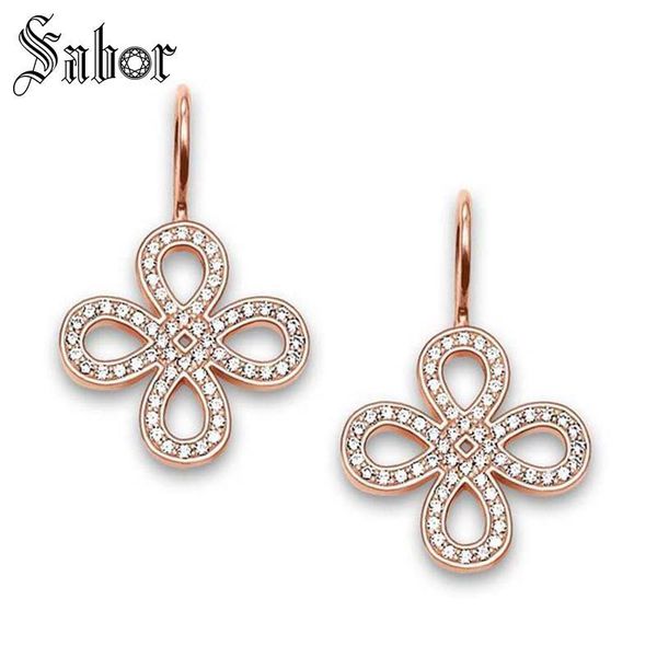 

charm hoop earrings rose knot romantic gift for women earring shell gold color fashion jewelry, Golden