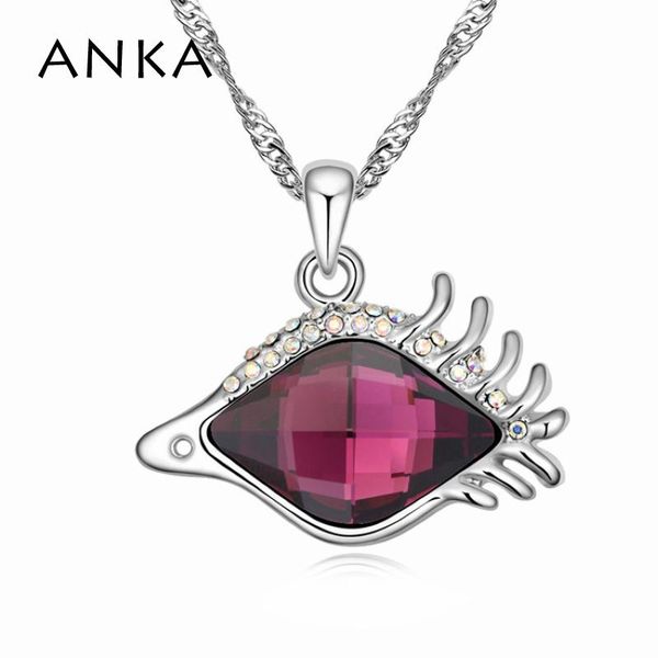 

pendant necklaces 2021 fashion real trendy collares mujer colar jewelry fish necklace crystals from austria #103692, Silver