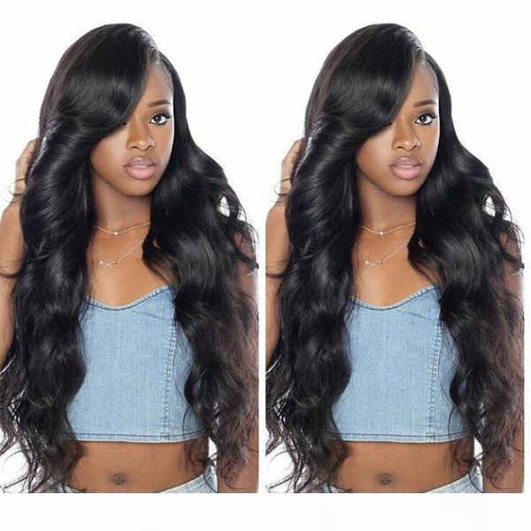 

brazilian human hair lace wigs with side bangs for black women pre plucked glueless brazilian virgin hair full lace wig with bang, Black;brown