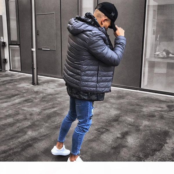 

2018 fashion mens jeans skinny rip slim stretch denim distress frayed biker jeans boys embroidered pencil trousers, Blue